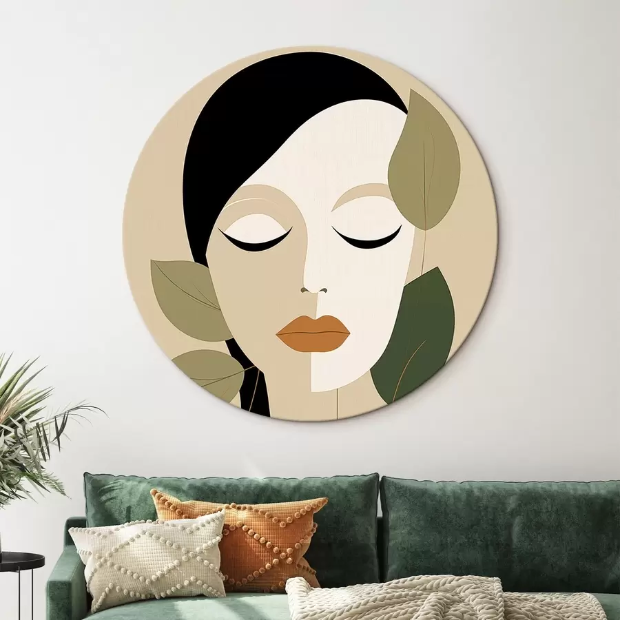 Glezna Meitene ar lapām r45389