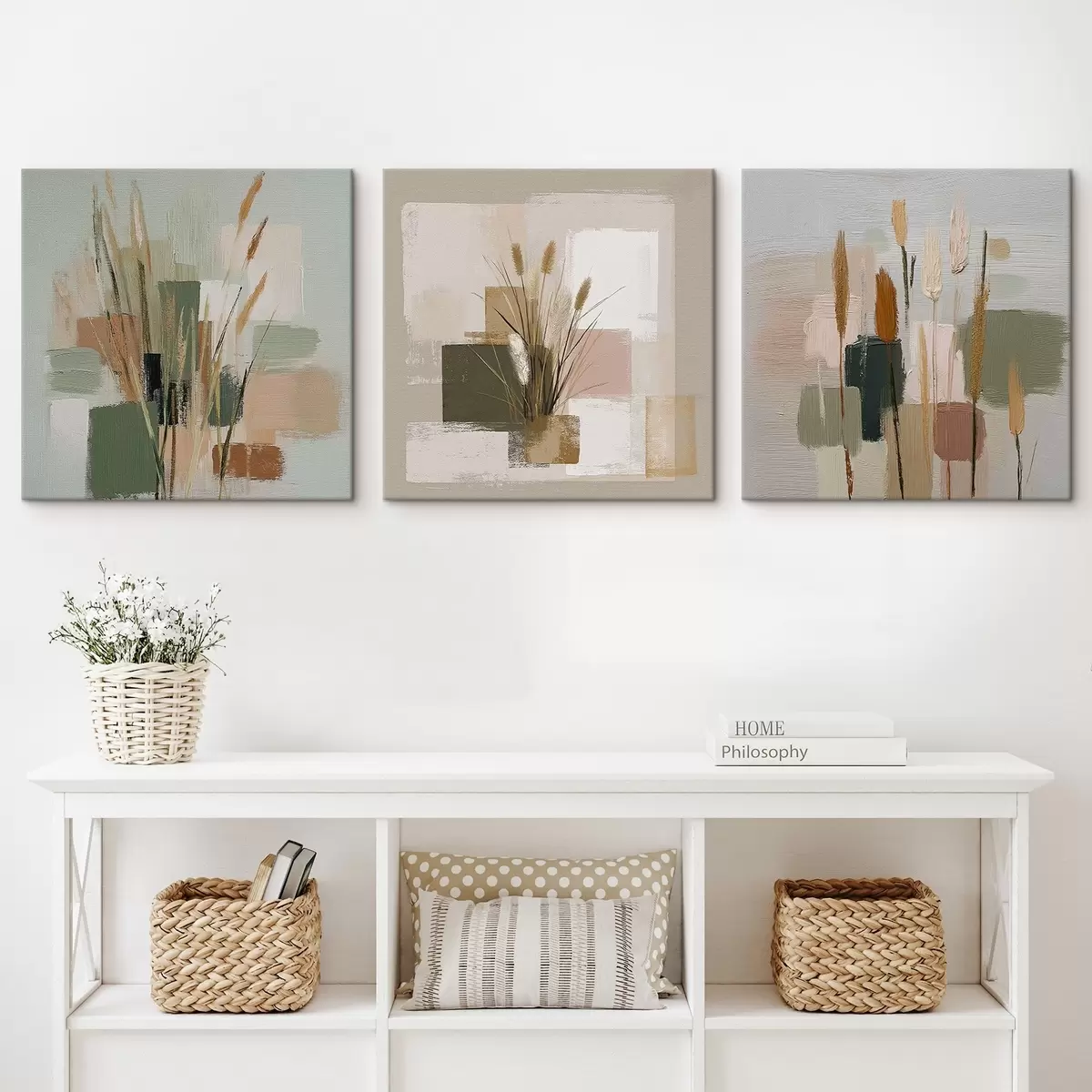 Glezna Ziedu kompozīcija un maigi triepieni ar otu m00594