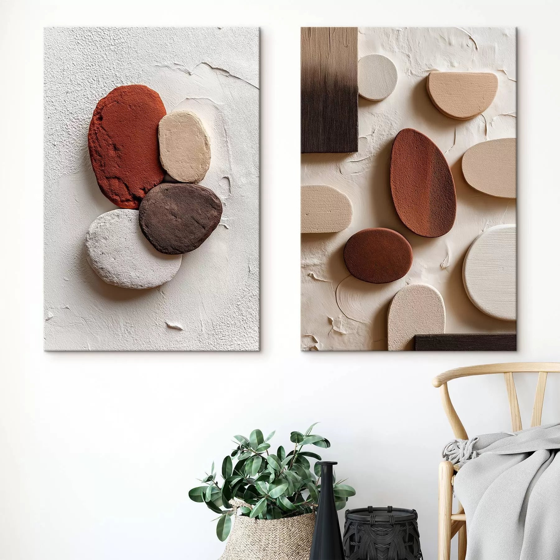 Glezna Abstraktas kompozīcijas ar apjomīgām ģeometriskām formām uz teksturēta fona m00597