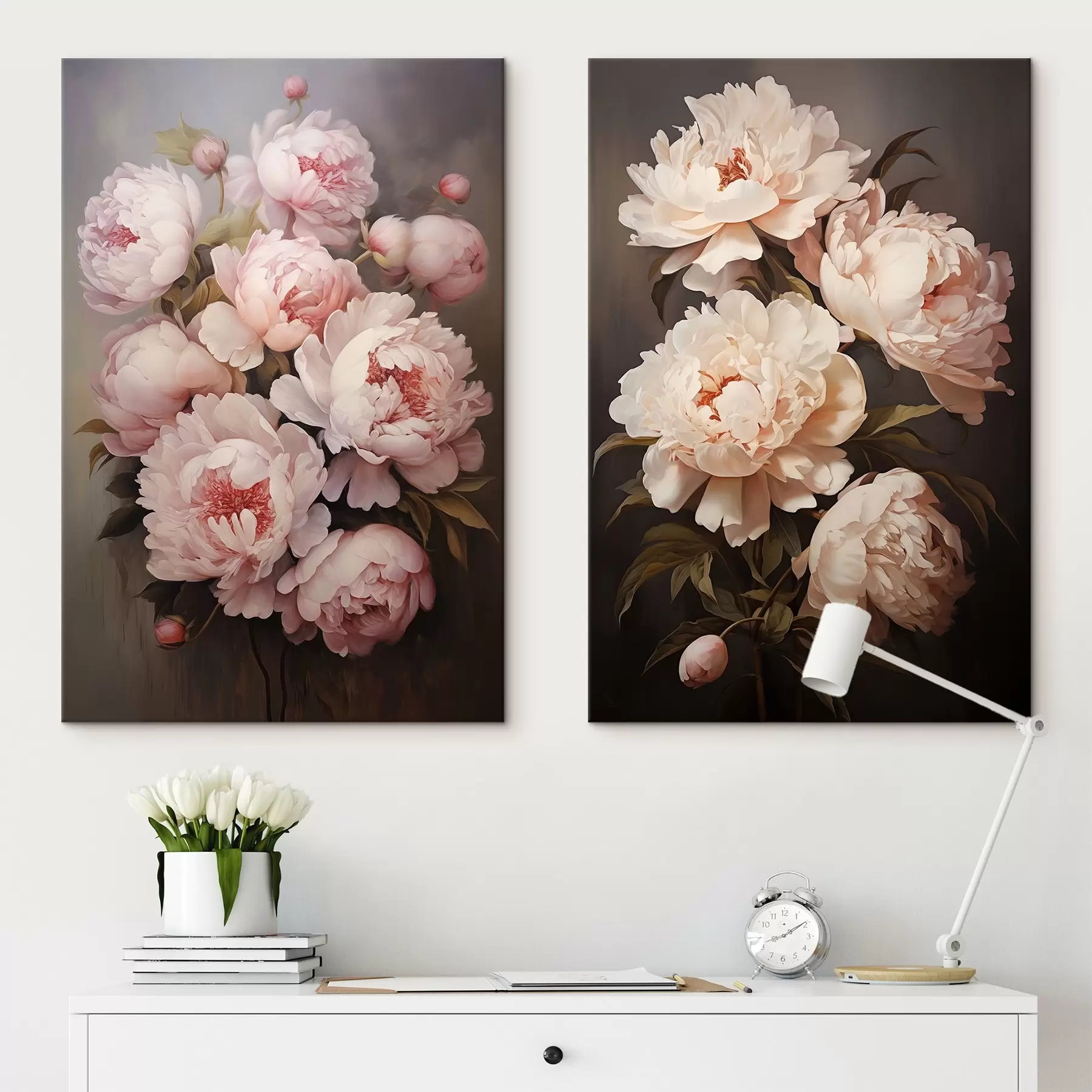 Glezna Delikātas peonijas m00598