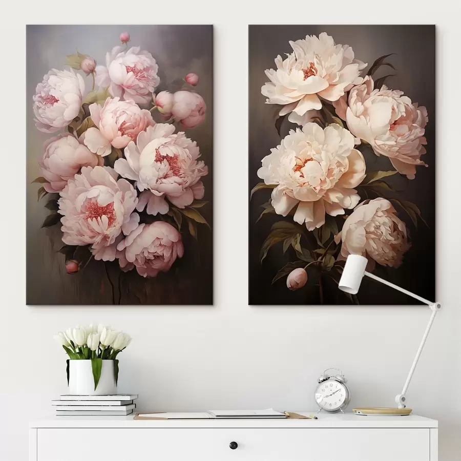 Glezna Delikātas peonijas m00598