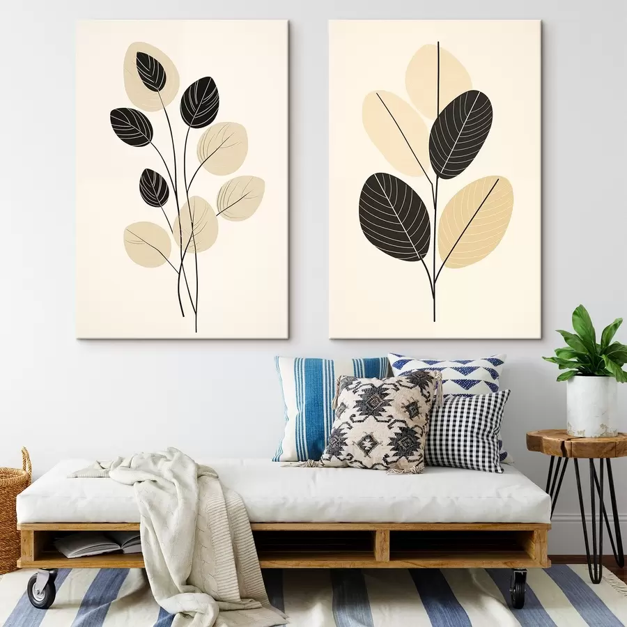 Glezna Abstraktas viļņotas līnijas ar apjomīgu tekstūru un gludām līknēm m00599