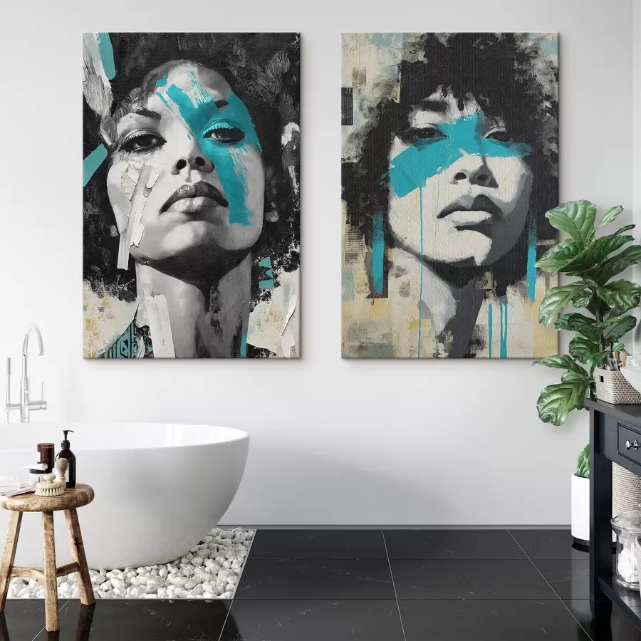 Glezna Abstrakta sievietes seja m00602