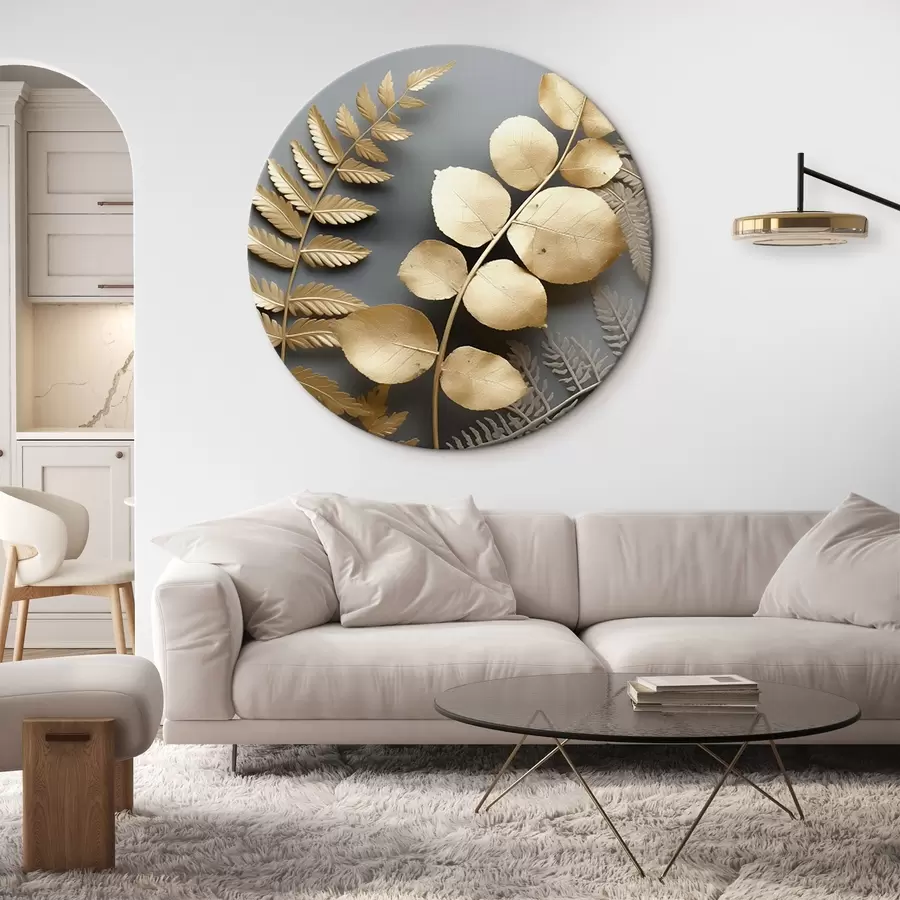 Glezna Papardes un eikalipta zari uz tumša fona r45334