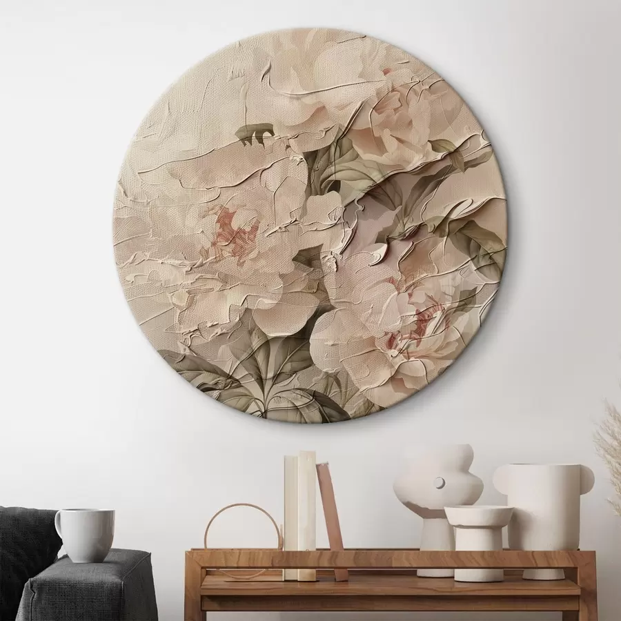 Glezna Sulīgs peoniju pušķis akvareļu stilā uz gaiša fona r45336