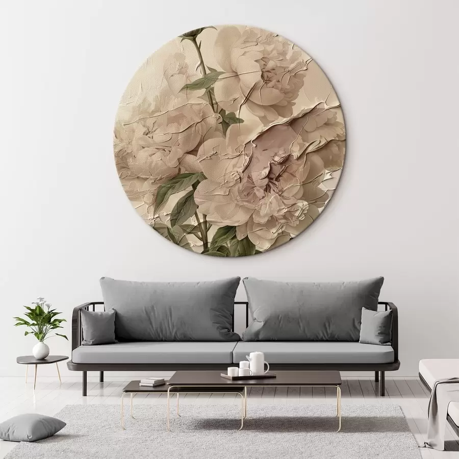 Glezna Sulīgs peoniju pušķis uz gaiša fona r45337