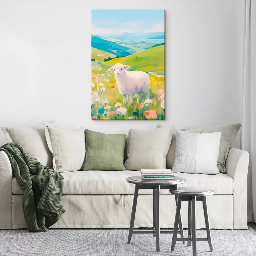 Glezna Jērs ziedu laukā s45426