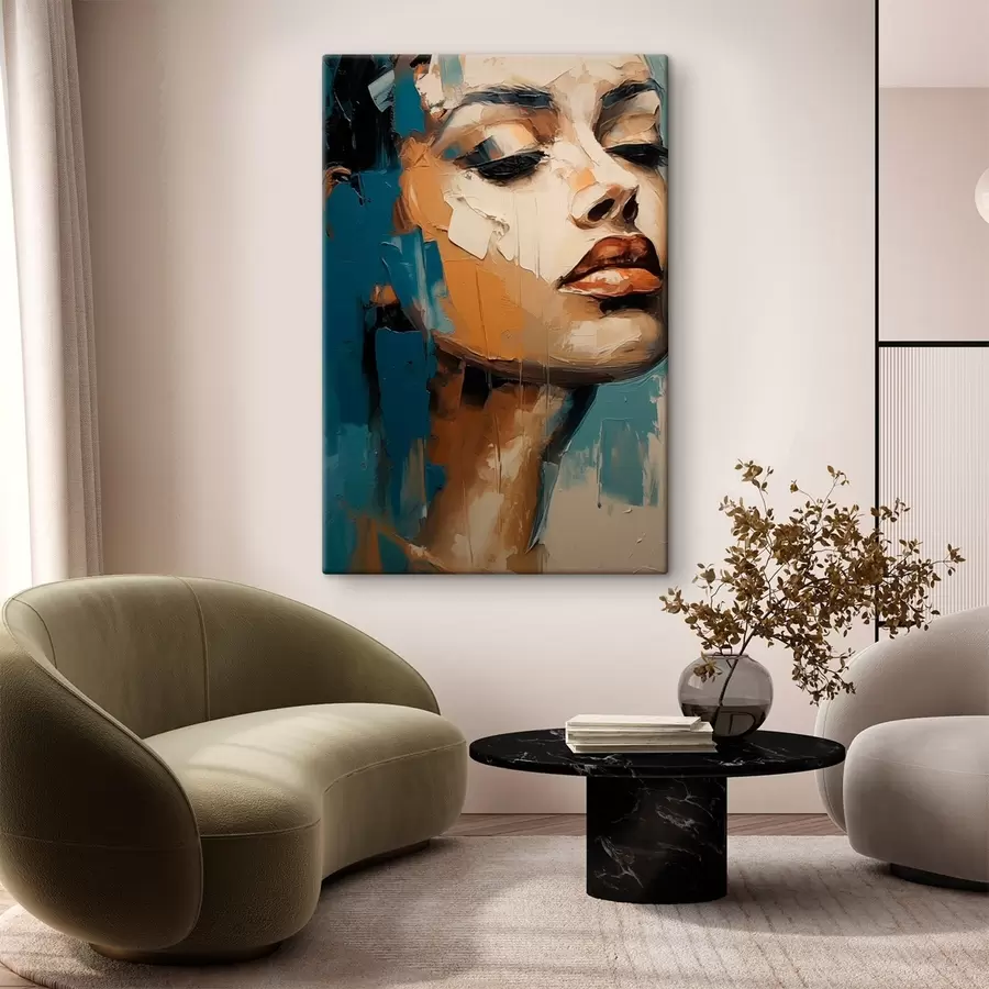 Glezna Sievietes portrets ar aizvērtām acīm s45439