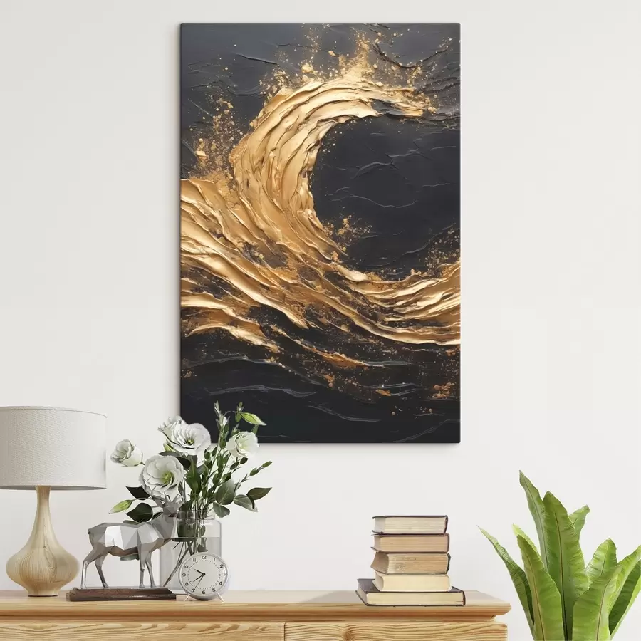 Glezna Abstraktais vilnis oranžos toņos s45441