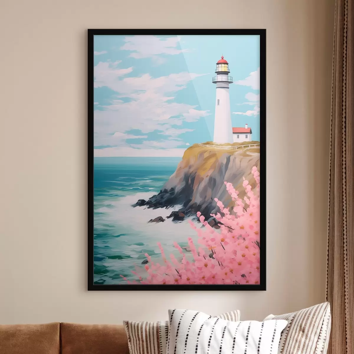 Plakāts Bāka uz klints pie jūras f45435