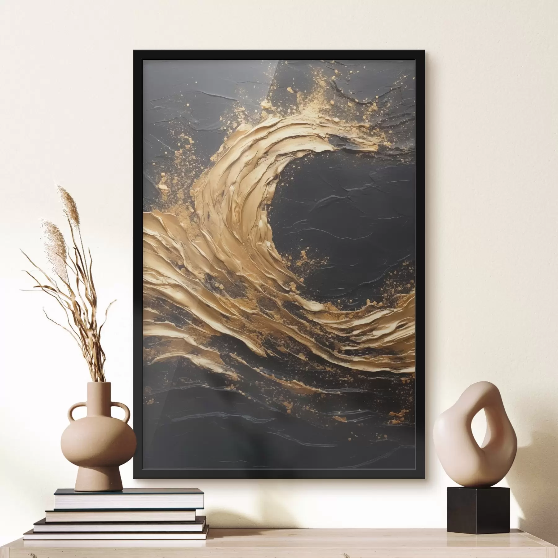 Fototapetes Abstraktais vilnis oranžos toņos f45441