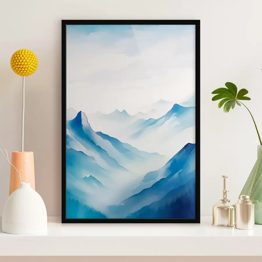 Fototapetes Kalnu grēdas miglas ģeometrijā f45445