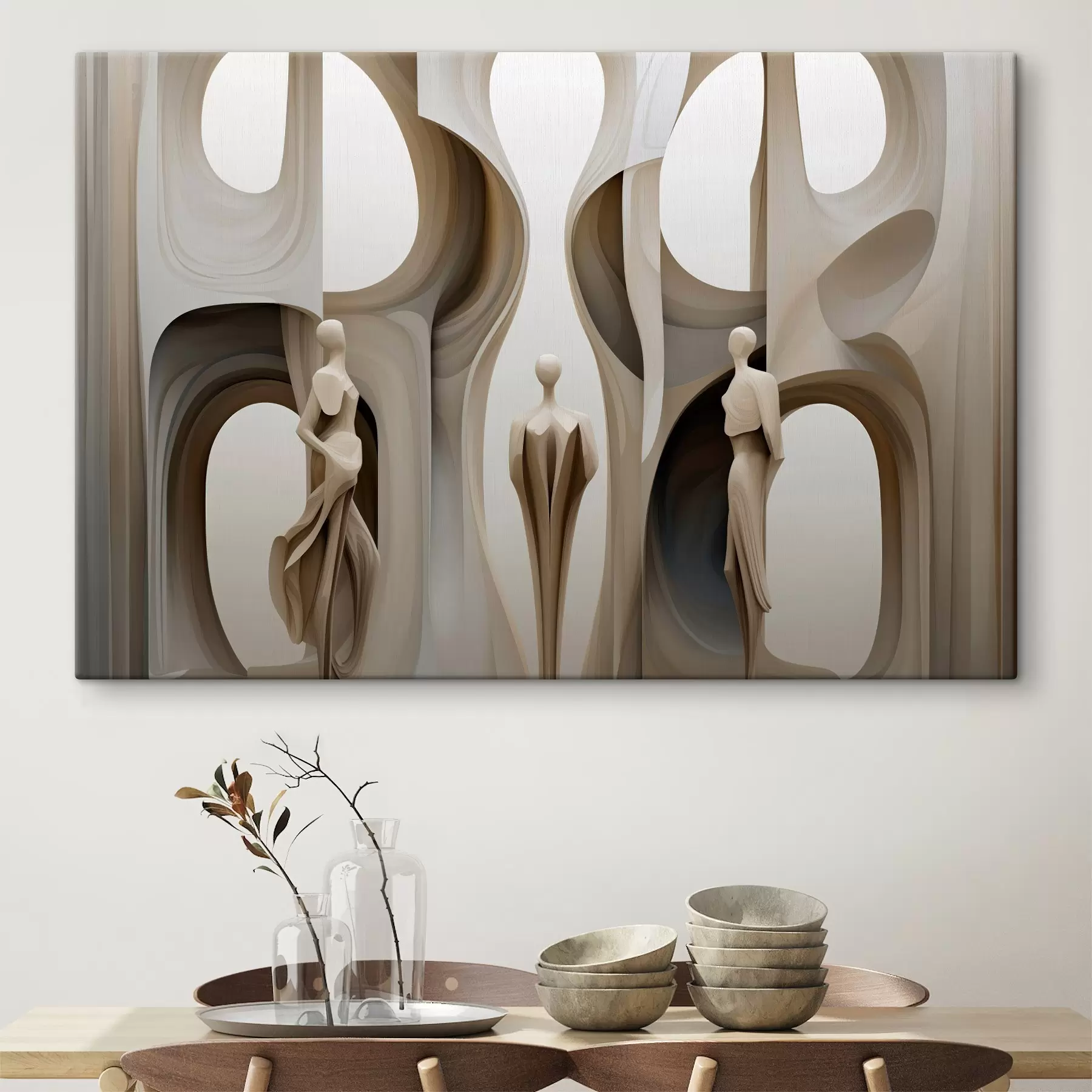 Fototapetes Abstrakcija ar siluetiem s45371