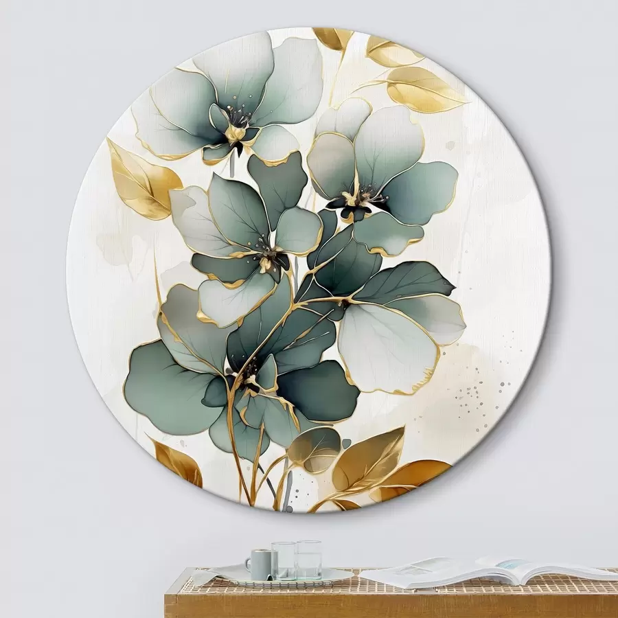 Glezna Abstrakts zars ar ziediem un lapām r45367