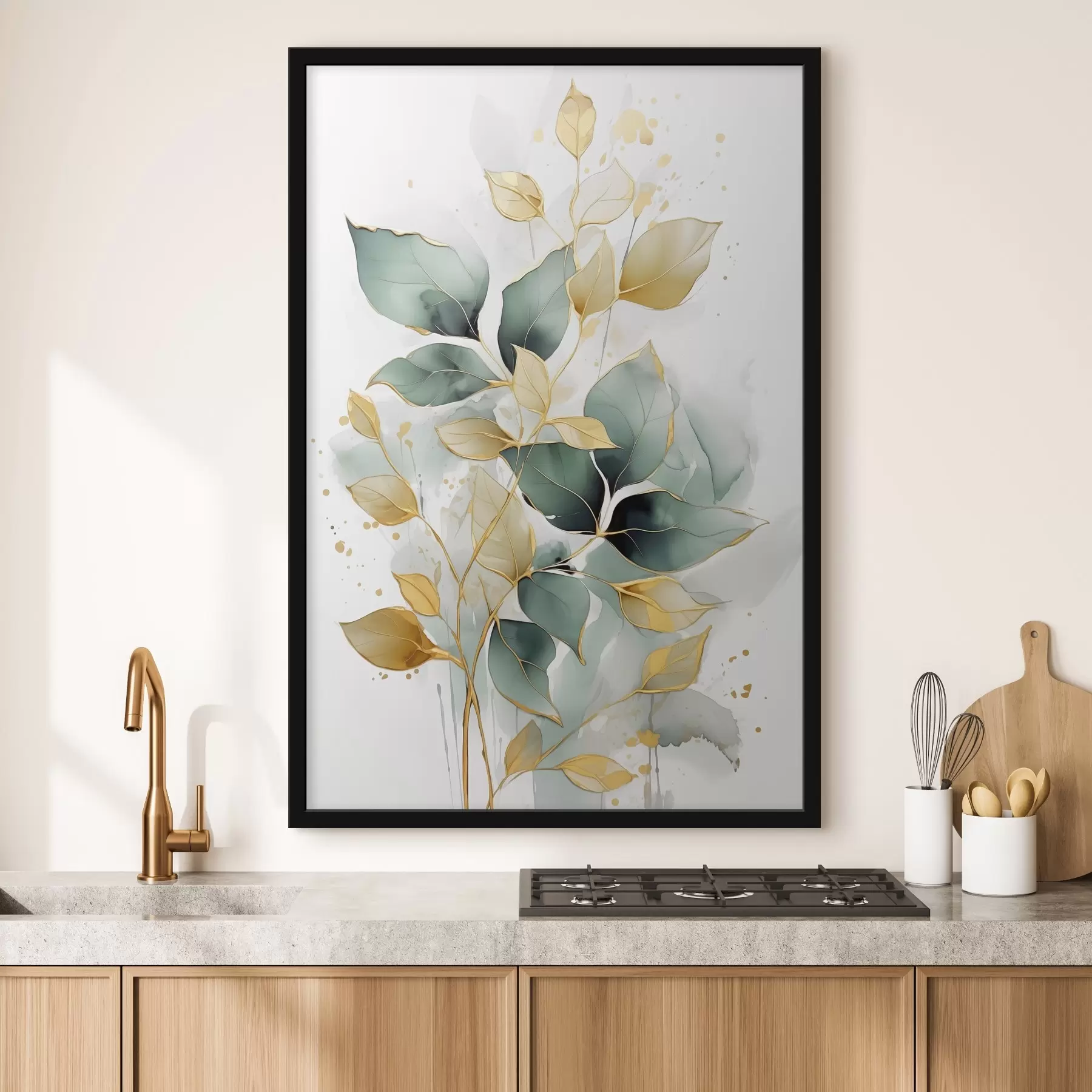 Fototapetes Abstrakts zars ar lapām f45366