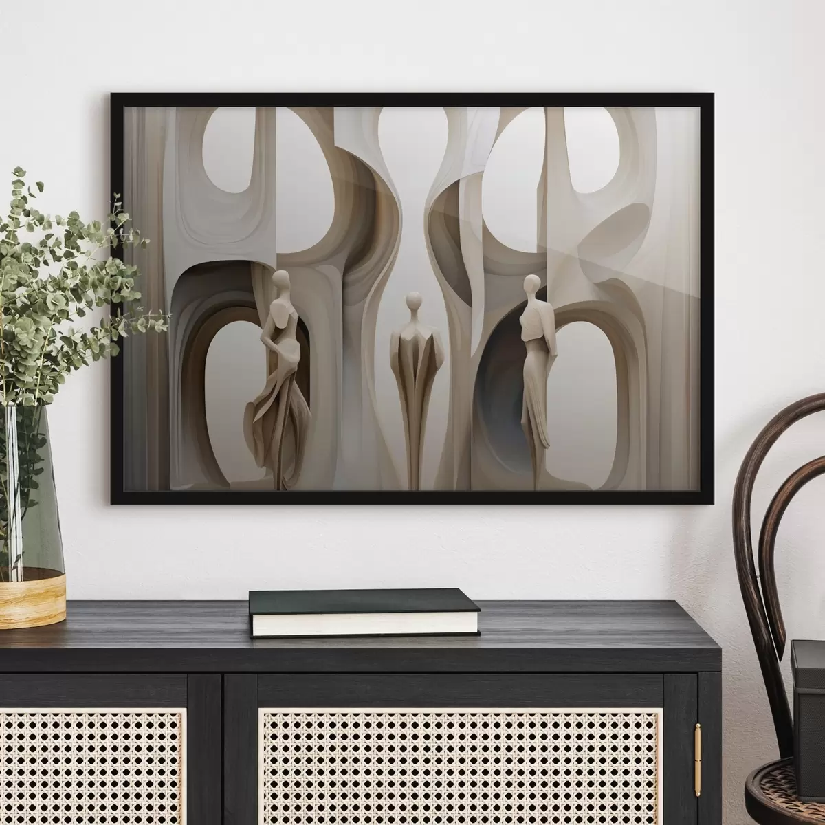 Plakāts Abstrakcija ar siluetiem f45371