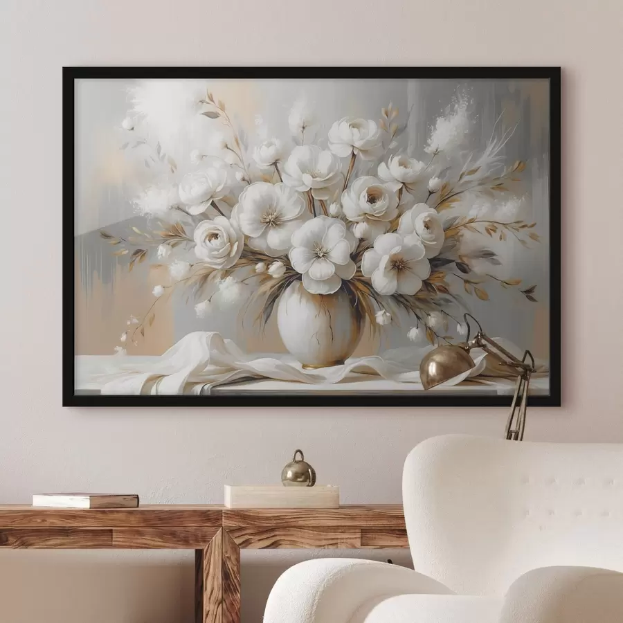 Fototapetes Smalks ziedu pušķis vāzē f45375