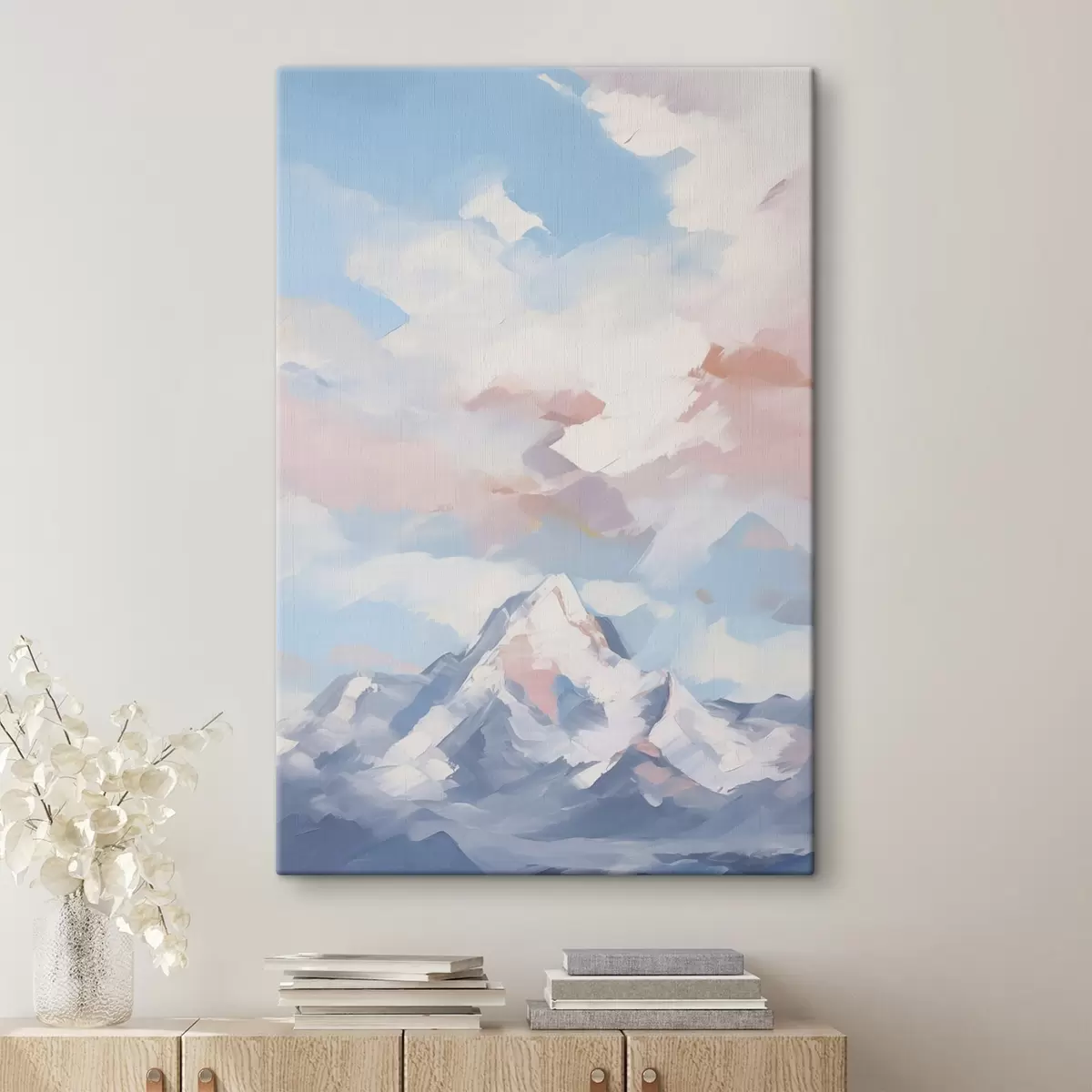 Glezna Kalns pret debesīm ar mākoņiem s45458