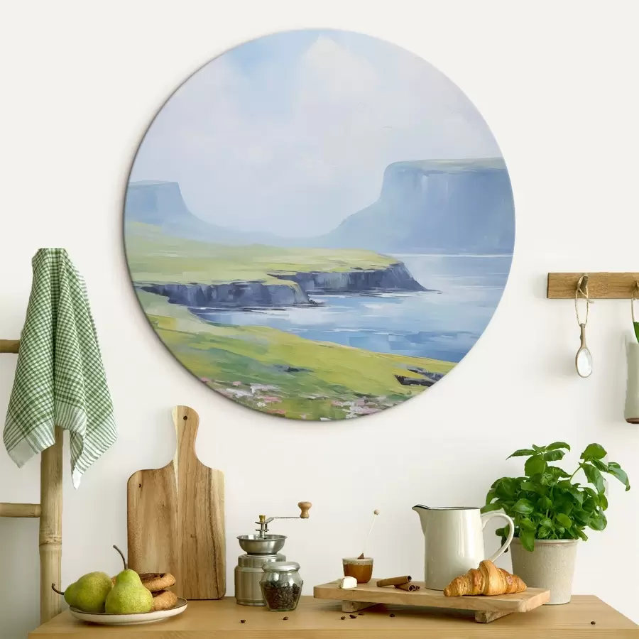 Glezna Jūras krasts ar fjordiem fonā r45460