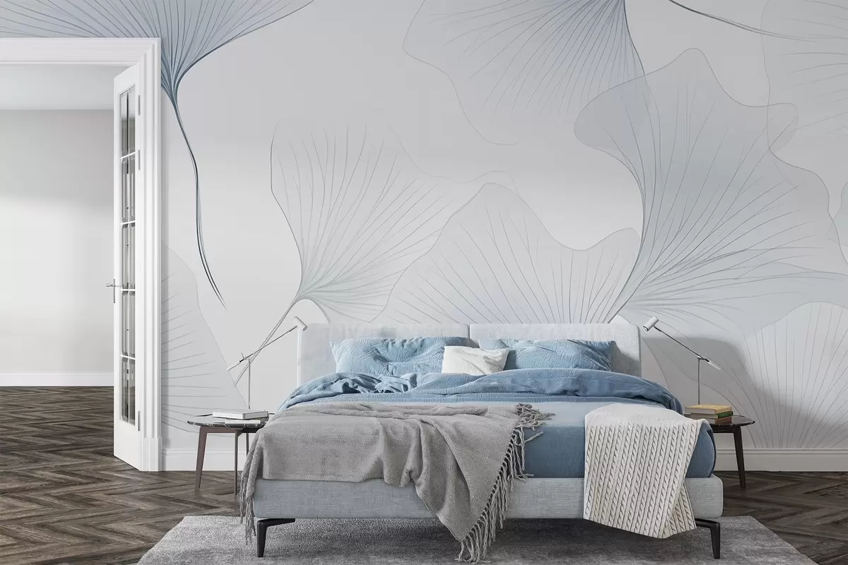 Fototapetes Caurspīdīgas ginkgo lapas w04433