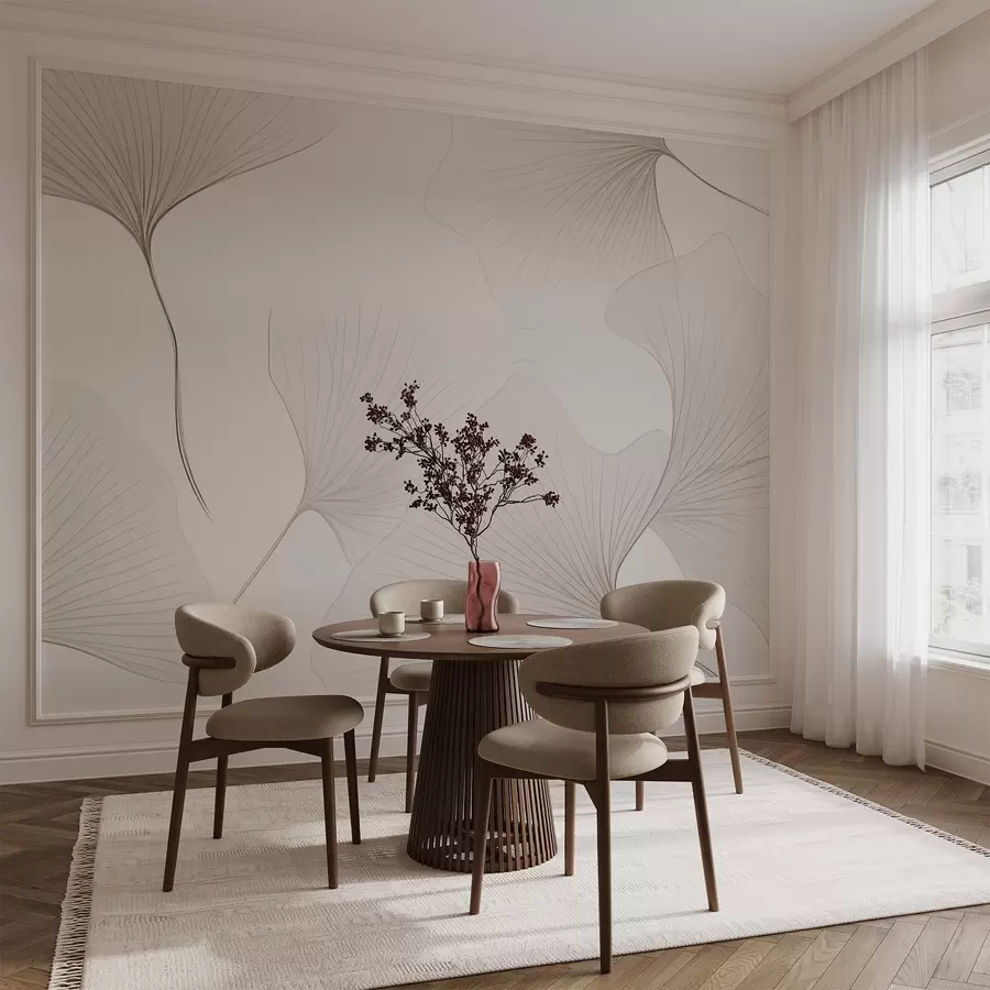 Fototapetes Caurspīdīgas ginkgo lapas w04433v1