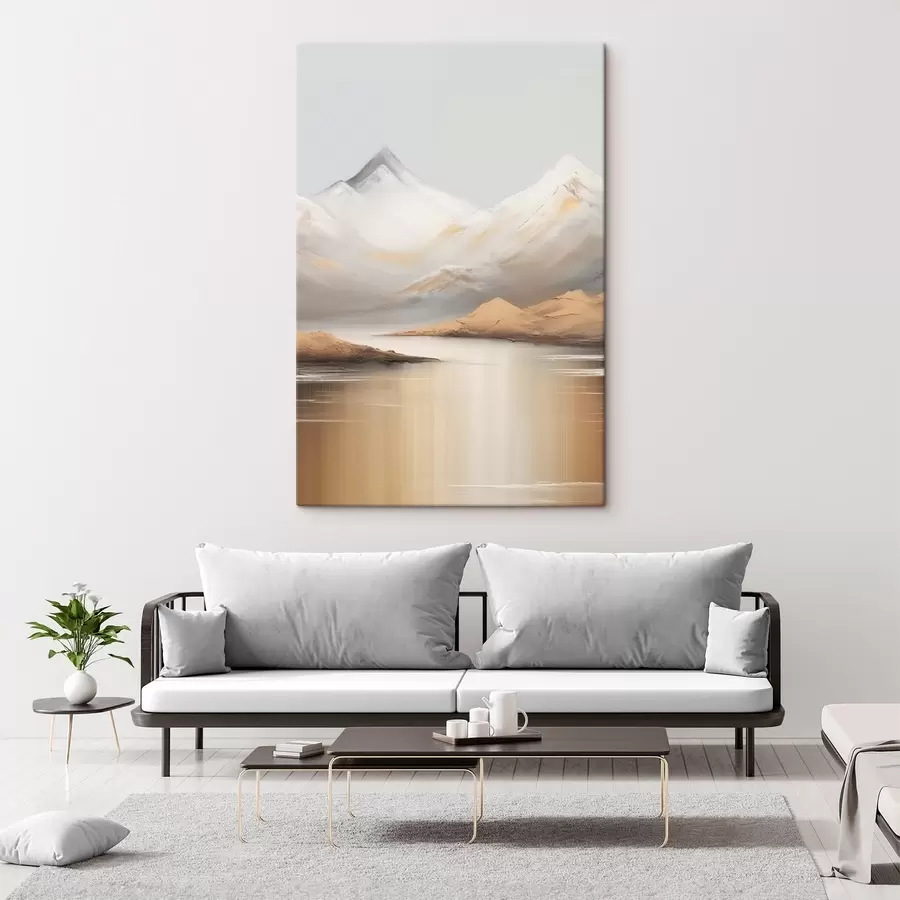 Glezna Kalnu ezers zem sniegotām virsotnēm s45466