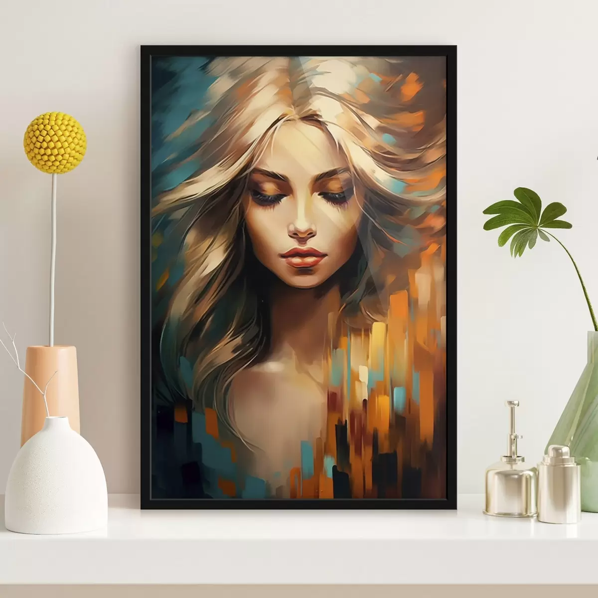 Plakāts Abstrakts sievietes portrets f45469