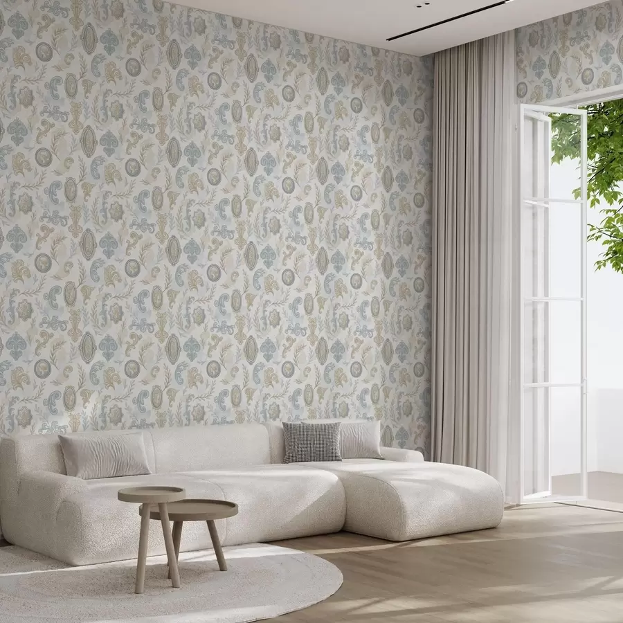 Fototapetes Klasisks ornaments ar medaljoniem un rakstiem a00319