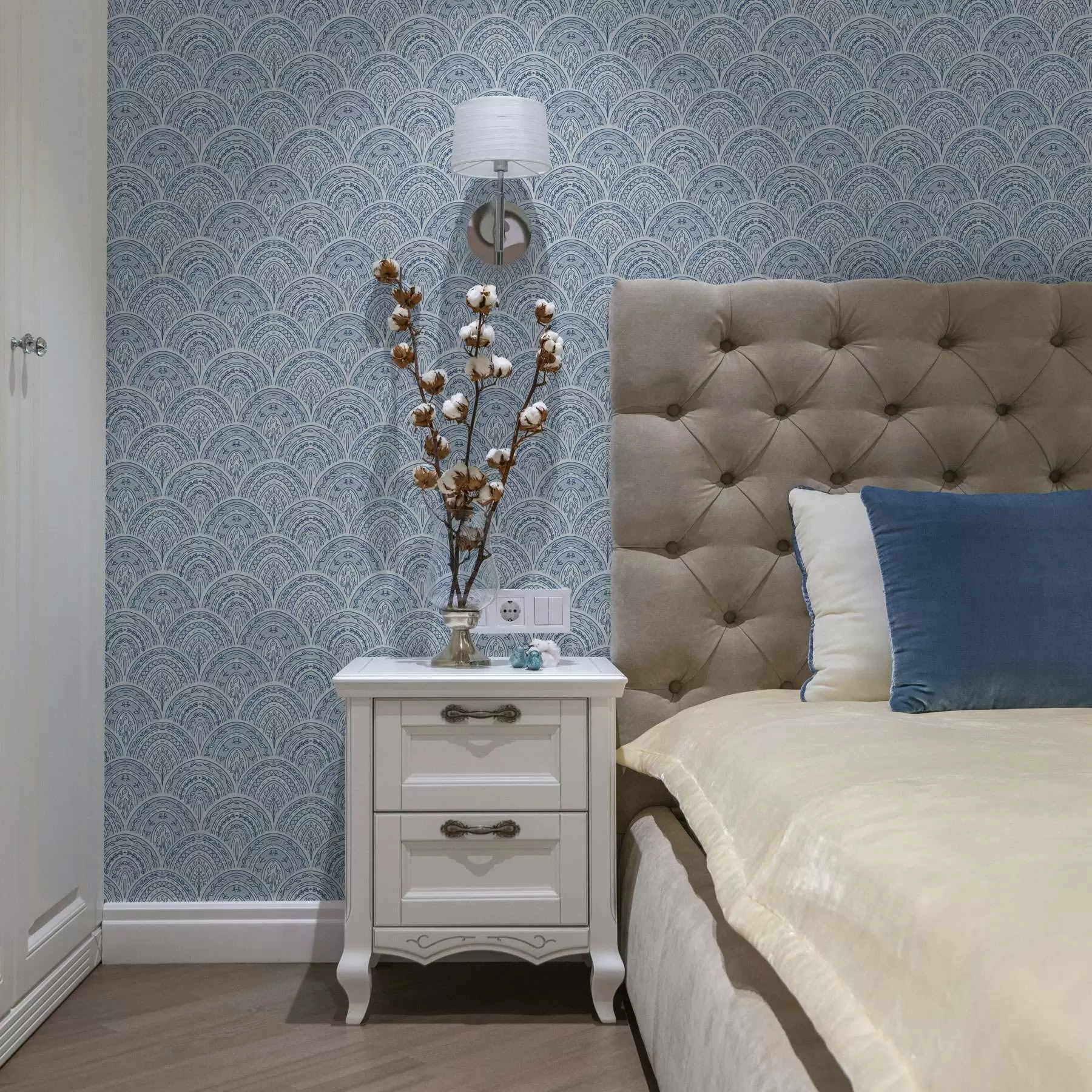 Fototapetes Zils ornaments ar arkām un rakstiem a00332