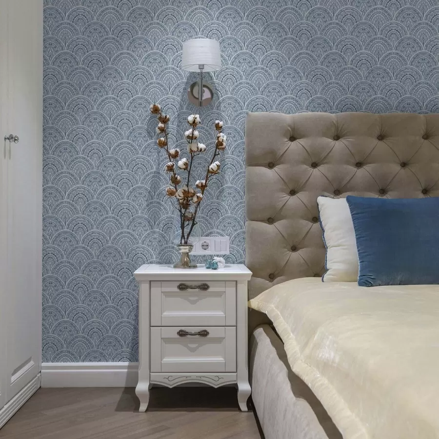 Fototapetes Zils ornaments ar arkām un rakstiem a00332