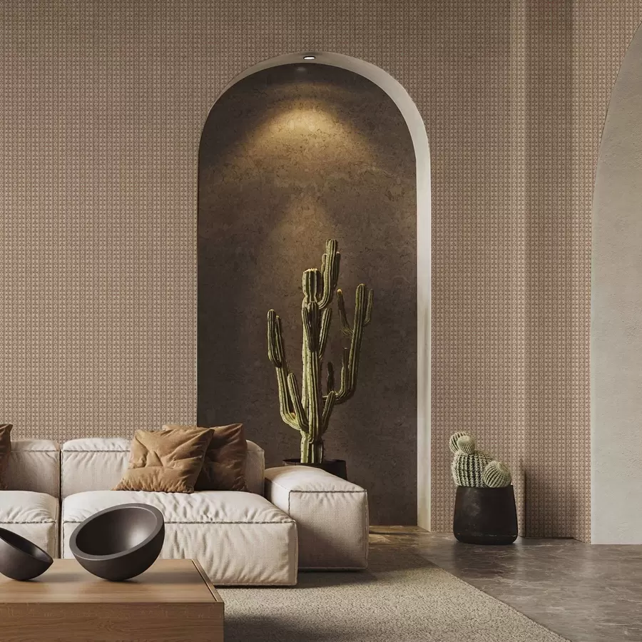 Fototapetes Svītrains ornaments ar sarkaniem ziediem a00341