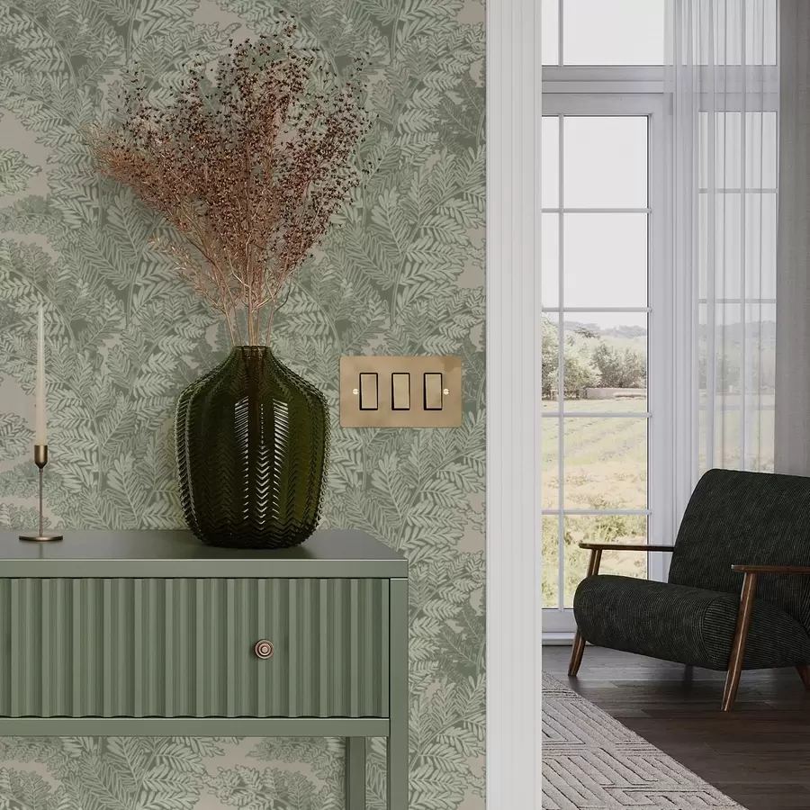 Fototapetes Zaļš raksts ar papardes lapām a00345