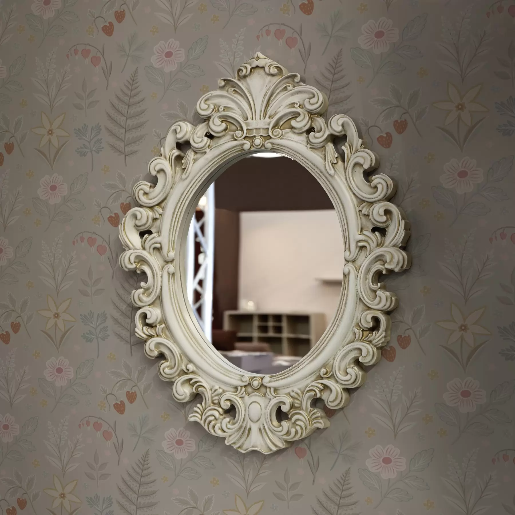 Fototapetes Pasteļziedu ziedi un ogas uz gaiši pelēka fona a00406