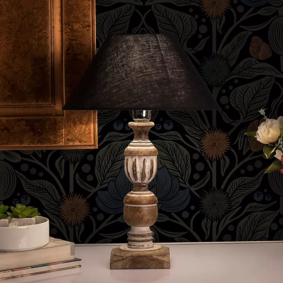 Fototapetes Tumšs ziedu ornaments ar oranžiem akcentiem a00411