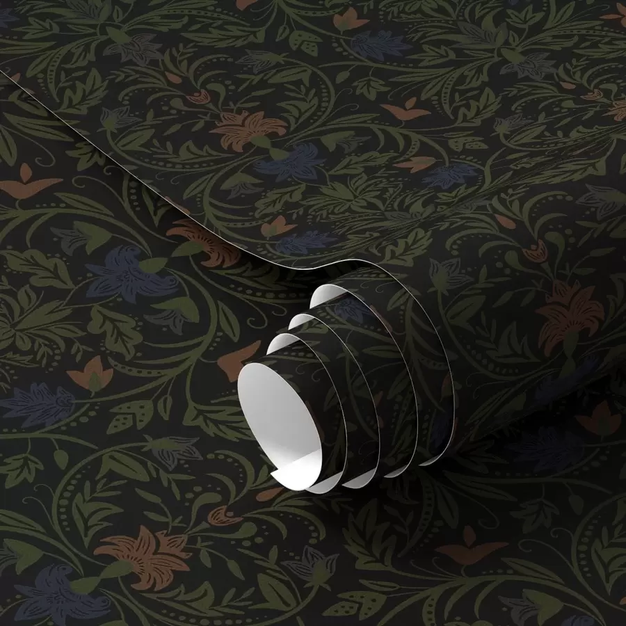 Fototapetes Tumšs ornaments ar klasiska stila augiem a00412