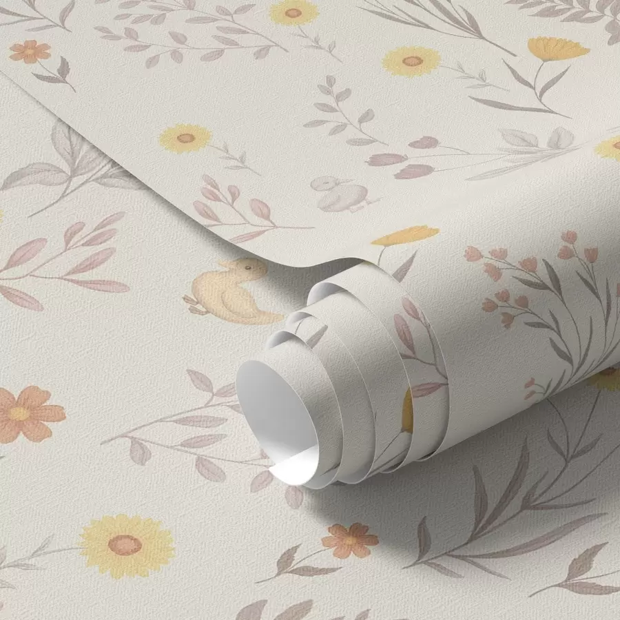 Fototapetes Lauka ziedi un vistas maigos pasteļtoņos a00478