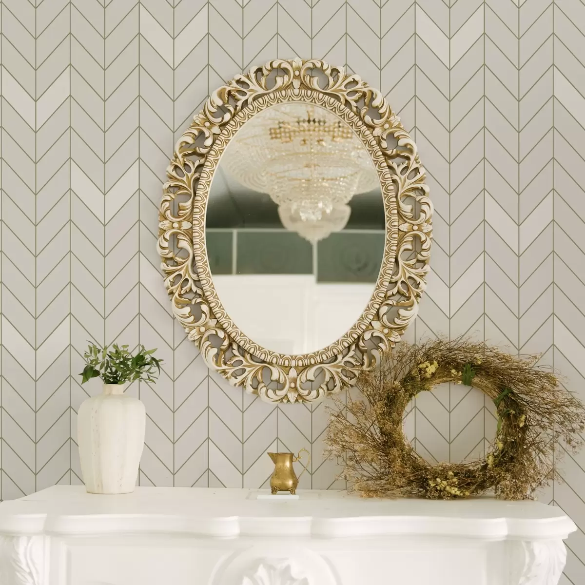 Tapetes Ģeometriskais raksts ar plānām līnijām a00487