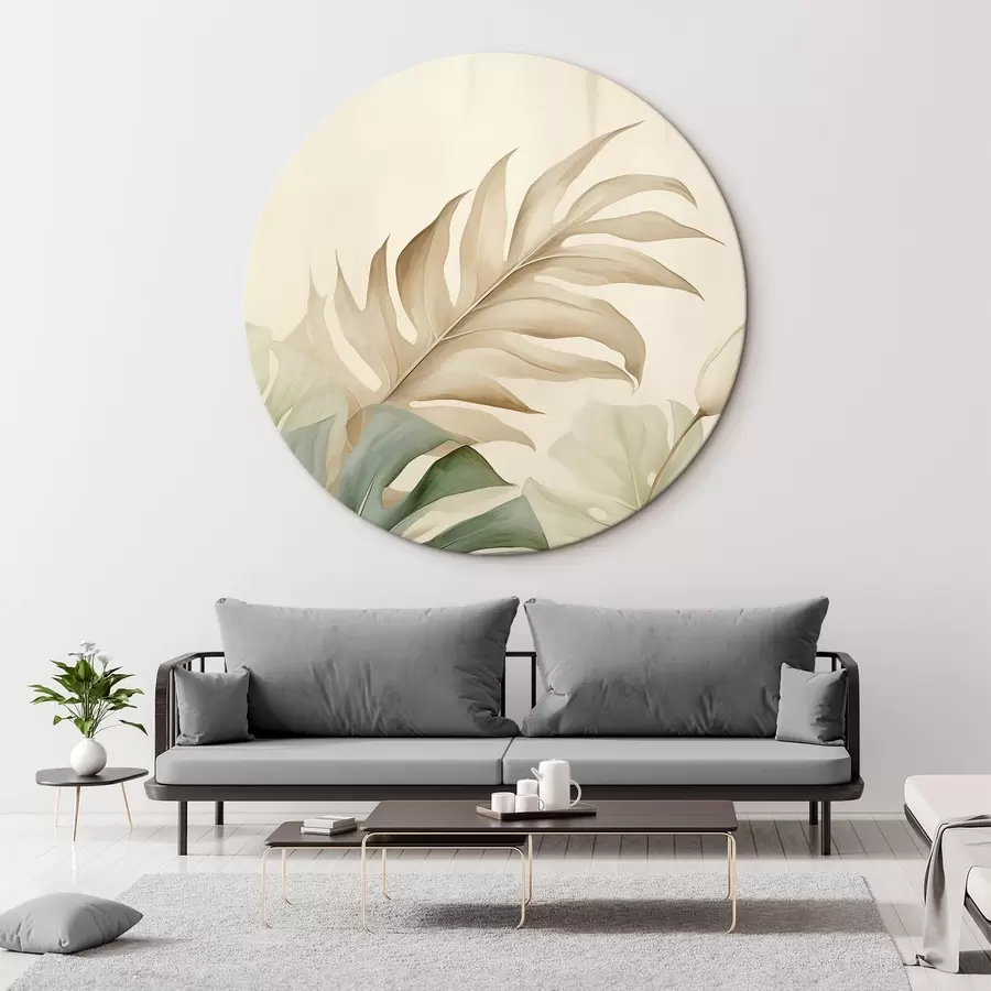 Glezna Tropu lapas uz gaiša fona r45617