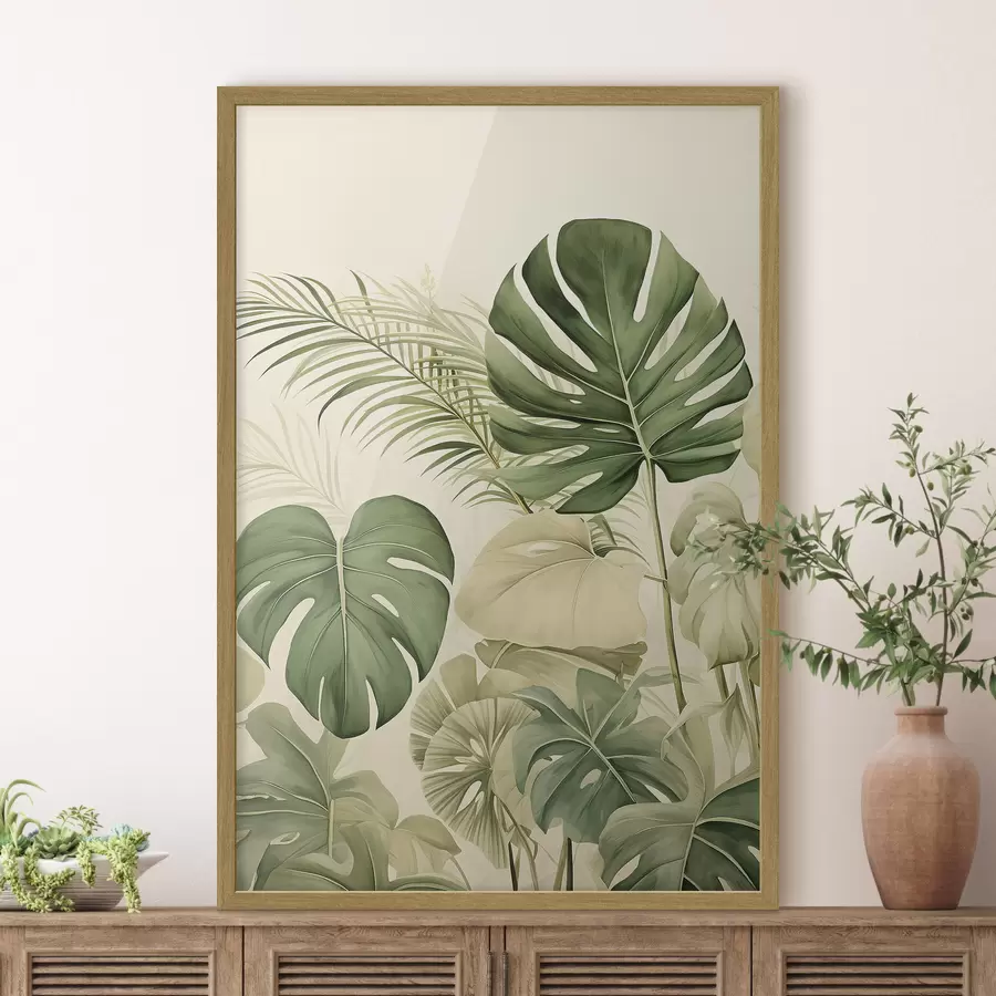 Fototapetes Monstera Lapas un tropu f45614
