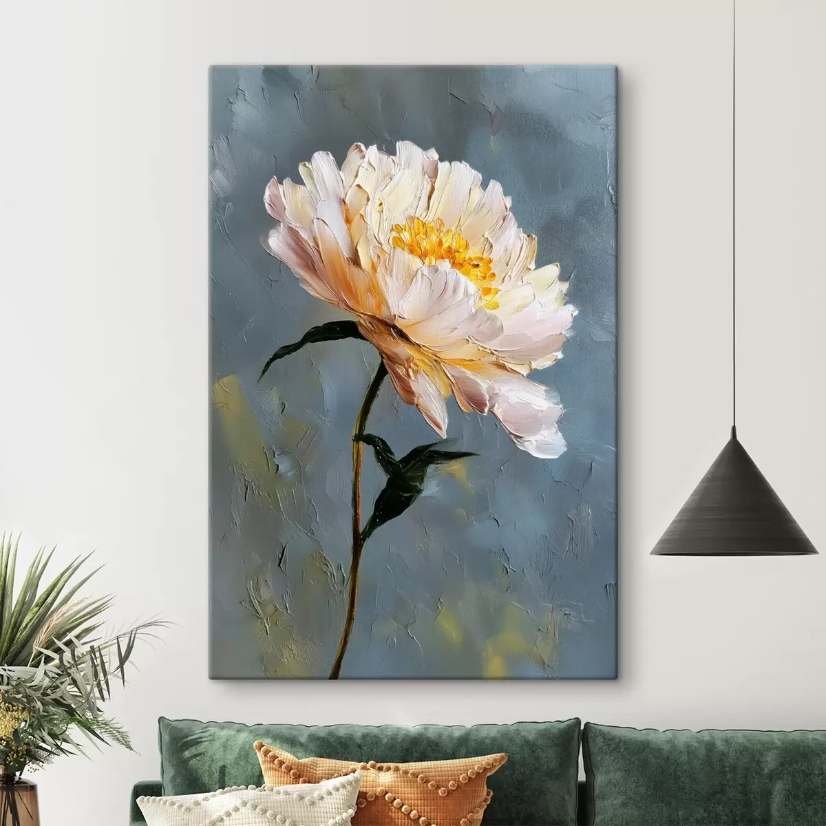 Glezna Abstrakts zieds: kompozīcija zilos un pelēkos toņos s45542