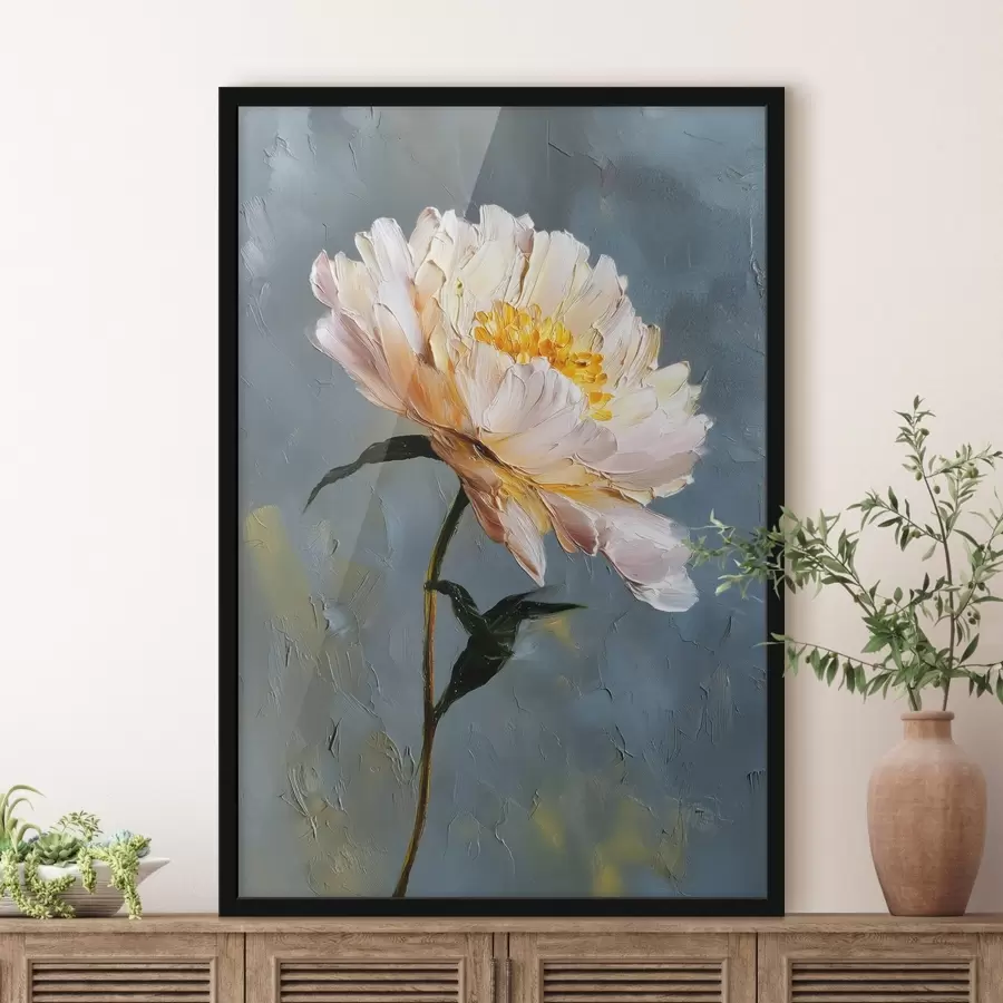 Fototapetes Abstrakts zieds: kompozīcija zilos un pelēkos toņos f45542