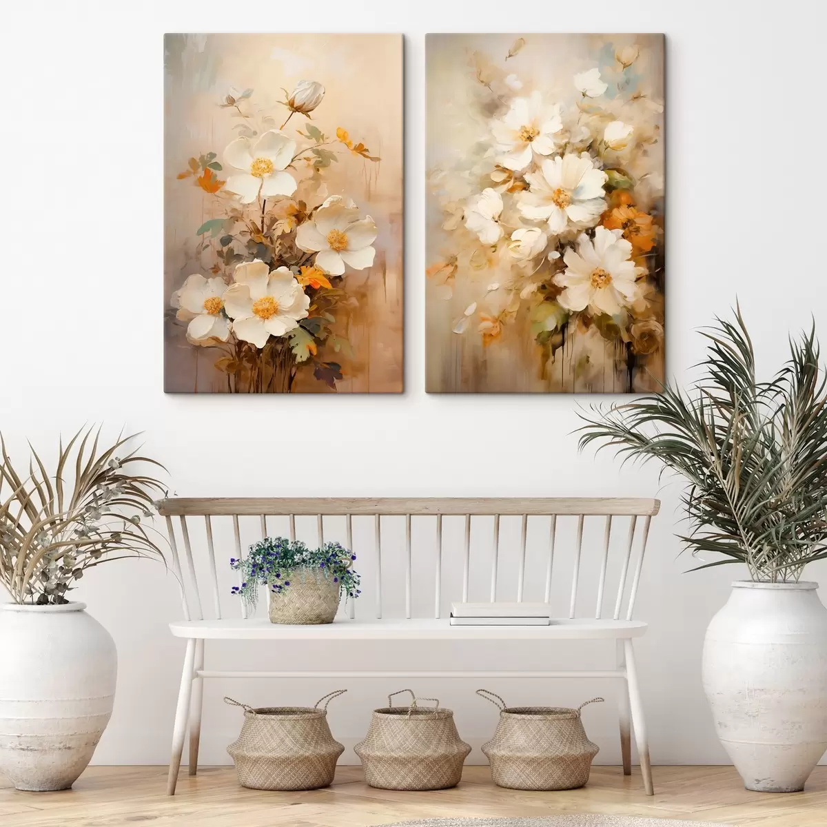 Glezna Savvaļas ziedi: dekoratīva kompozīcija ar izplūdušām krāsām m00635