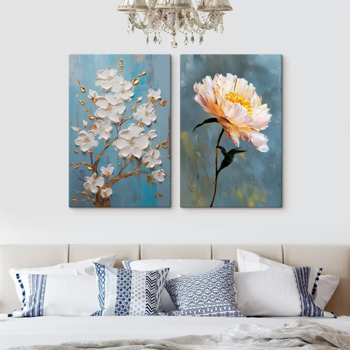 Glezna Ziedošs zars un peonija: reljefa kompozīcija m00637