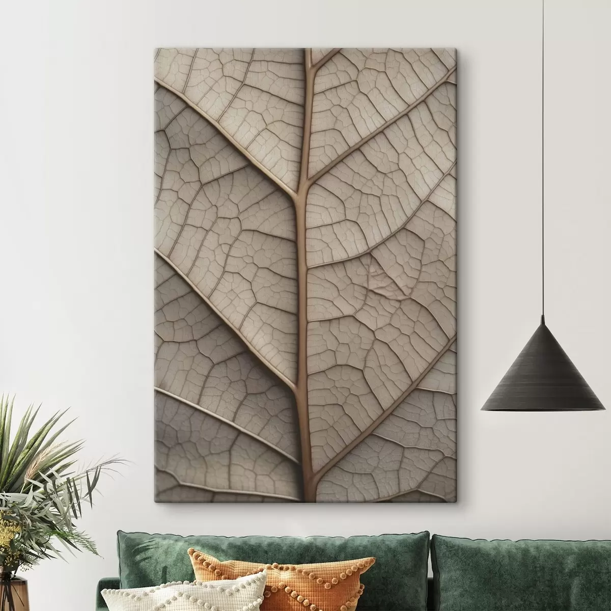 Glezna Sausa lapa ar dzīslām s45604