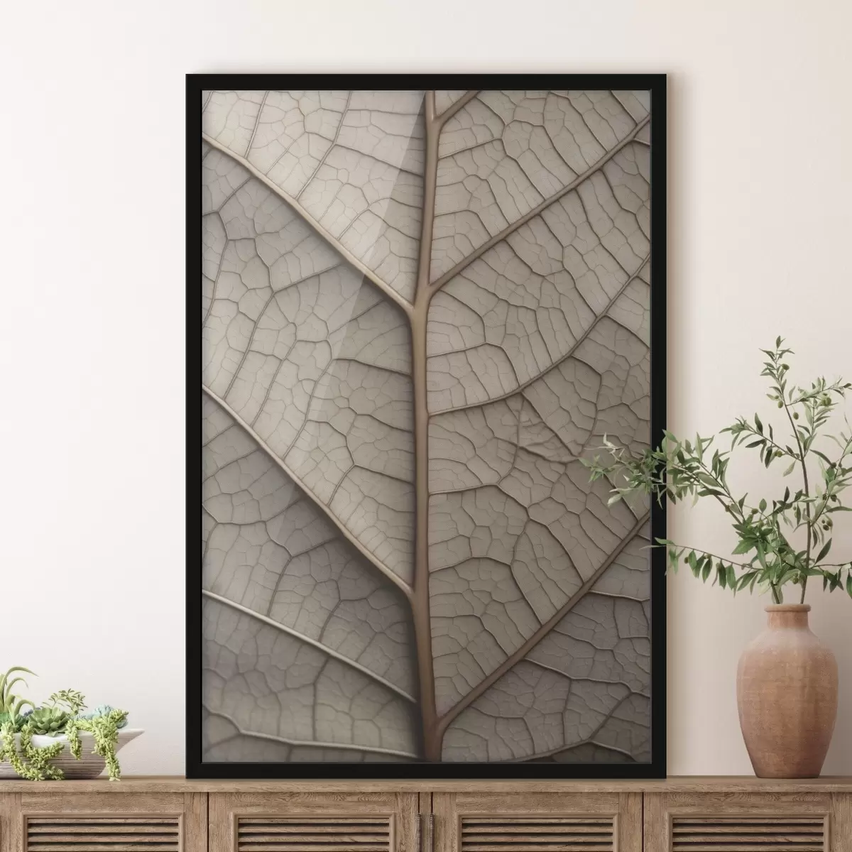 Plakāts Sausa lapa ar dzīslām f45604