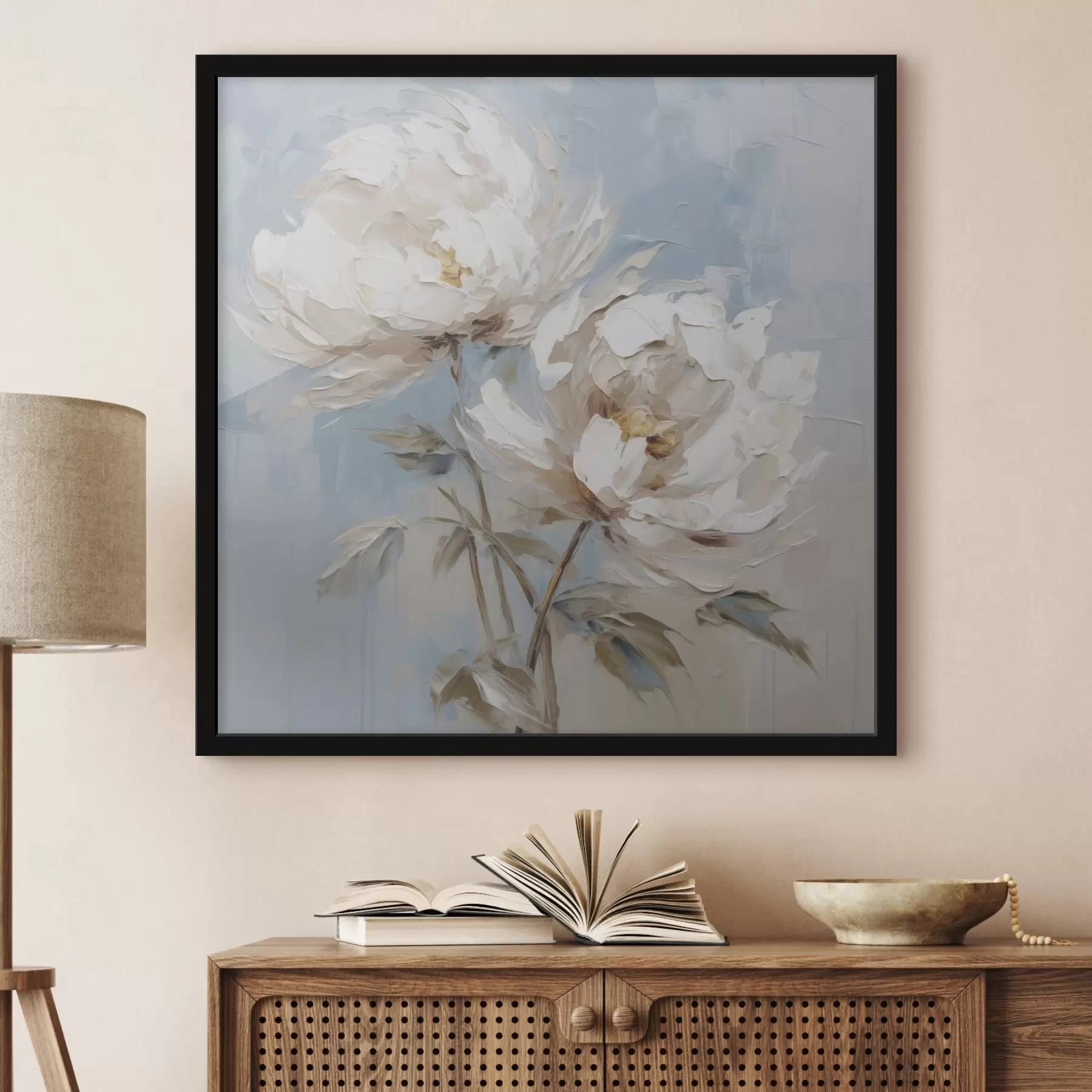 Fototapetes Peoniju imitācijas glezniecība f45607