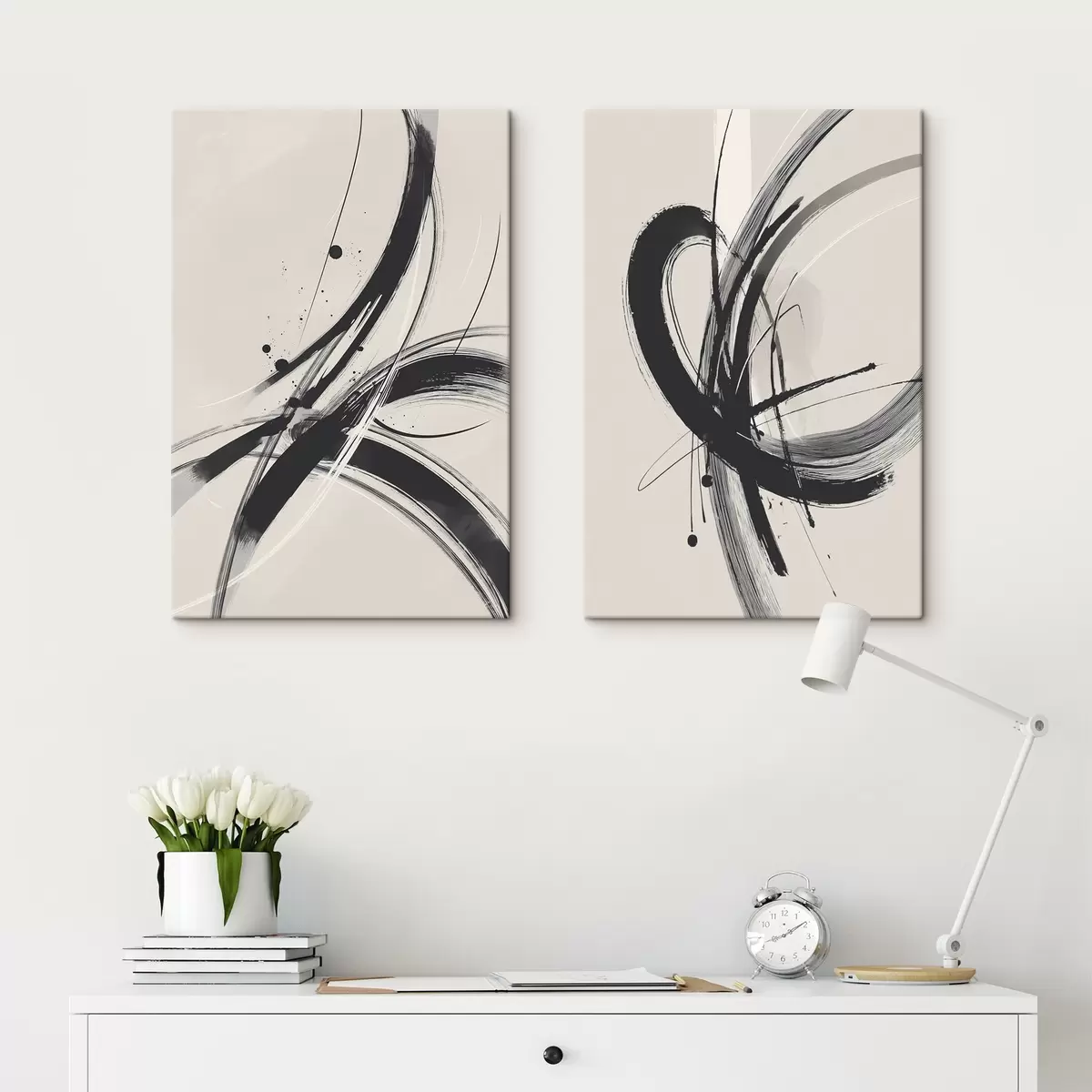 Glezna Abstraktie minimālistiskie triepieni ar otu m00613