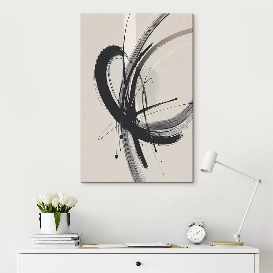 Glezna Abstraktie minimālistiskie triepieni ar otu s45582