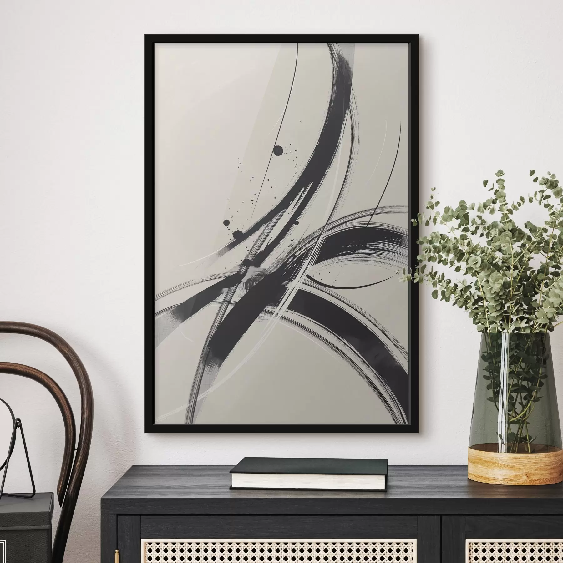 Fototapetes Abstraktie minimālistiskie triepieni ar otu f45583