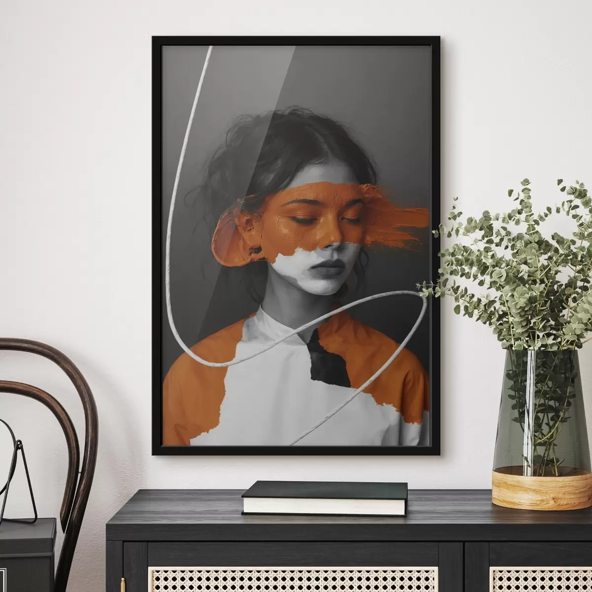 Plakāts Violeta puķe apjomīgās glezniecības stilā f45495